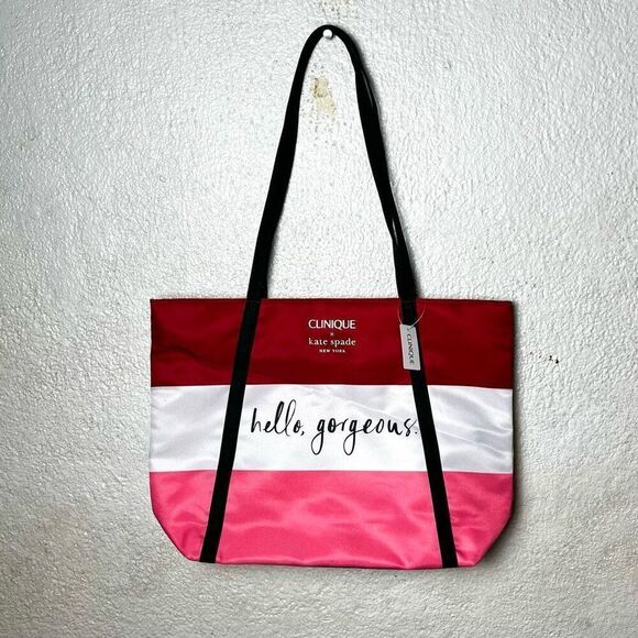Clinique x Kate Spade "Hello Gorgeous" Shopping Shoulder Travel Tote Bag - Picture 1 of 5